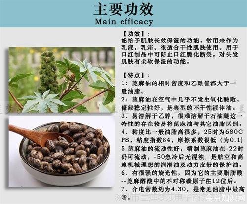 蓖麻籽油的功效与作用