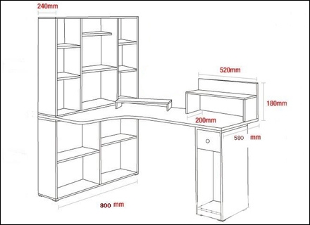 书柜宽度-书桌尺寸标准