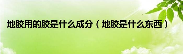 地胶用的胶是什么成分（地胶是什么东西）