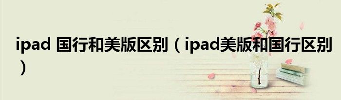 ipad 国行和美版区别（ipad美版和国行区别）