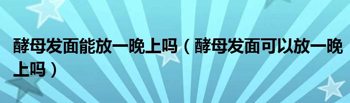 酵母发面能放一晚上吗（酵母发面可以放一晚上吗）