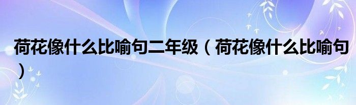 荷花像什么比喻句二年级（荷花像什么比喻句）