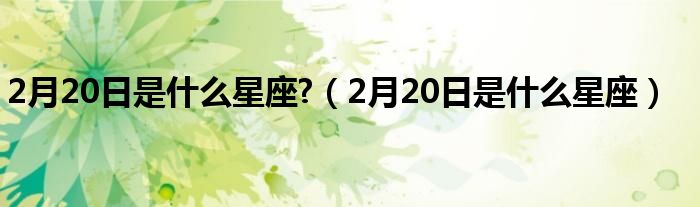 2月20日是什么星座?（2月20日是什么星座）