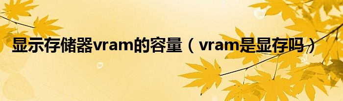 显示存储器vram的容量（vram是显存吗）