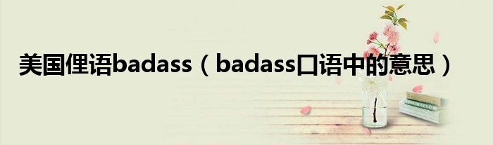 美国俚语badass（badass口语中的意思）