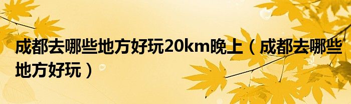 成都去哪些地方好玩20km晚上（成都去哪些地方好玩）