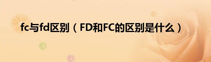 fc与fd区别（FD和FC的区别是什么）