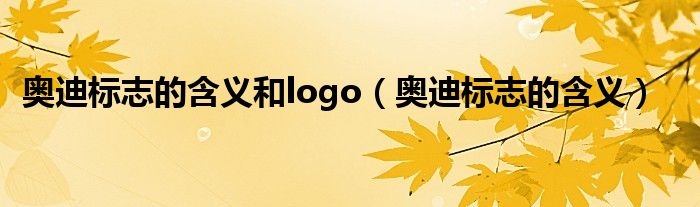 奥迪标志的含义和logo（奥迪标志的含义）