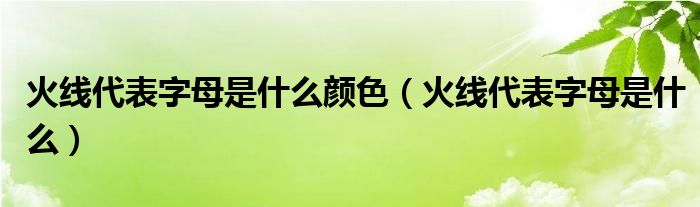 火线代表字母是什么颜色（火线代表字母是什么）