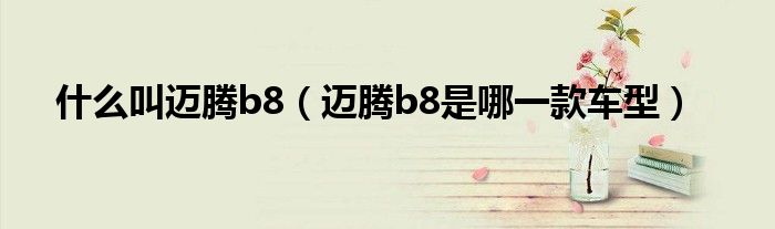 什么叫迈腾b8（迈腾b8是哪一款车型）