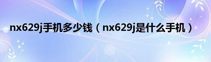 nx629j手机多少钱（nx629j是什么手机）