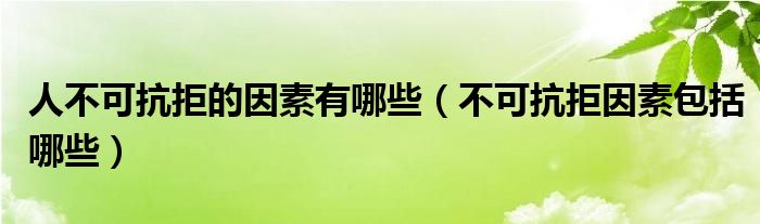 人不可抗拒的因素有哪些（不可抗拒因素包括哪些）