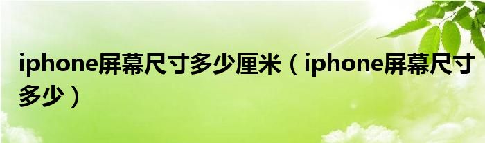 iphone屏幕尺寸多少厘米（iphone屏幕尺寸多少）