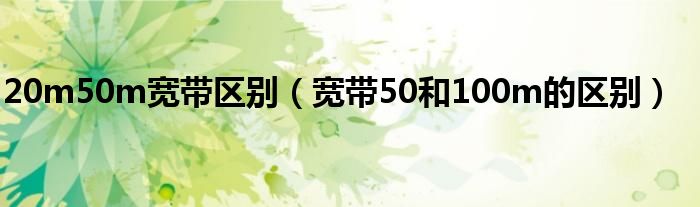 20m50m宽带区别（宽带50和100m的区别）