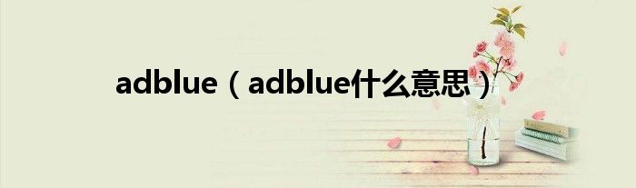 adblue（adblue什么意思）