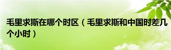 毛里求斯在哪个时区（毛里求斯和中国时差几个小时）