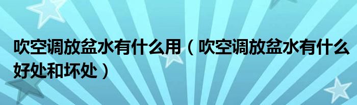 吹空调放盆水有什么用（吹空调放盆水有什么好处和坏处）