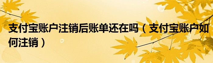 支付宝账户注销后账单还在吗（支付宝账户如何注销）