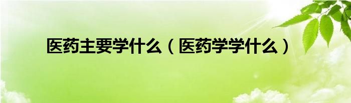 医药主要学什么（医药学学什么）