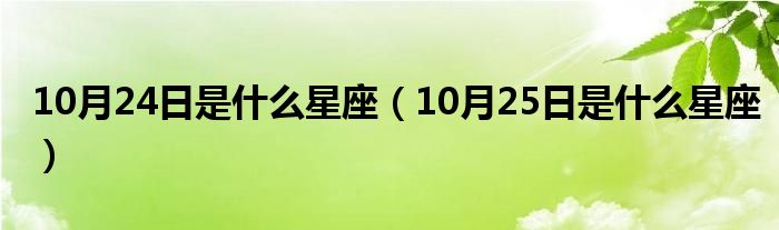 10月24日是什么星座（10月25日是什么星座）