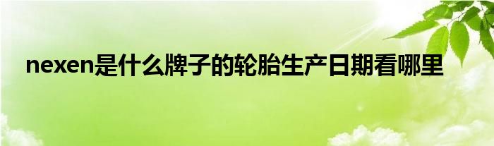 nexen是什么牌子的轮胎生产日期看哪里