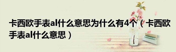 卡西欧手表al什么意思为什么有4个（卡西欧手表al什么意思）