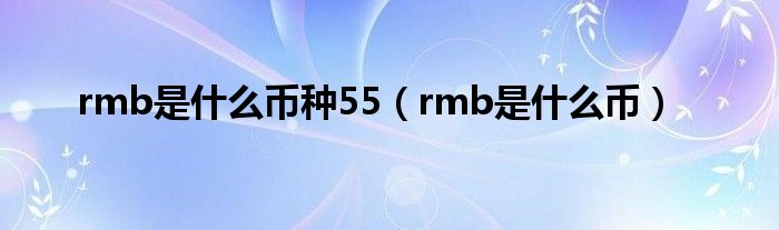 rmb是什么币种55（rmb是什么币）