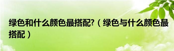 绿色和什么颜色最搭配?（绿色与什么颜色最搭配）