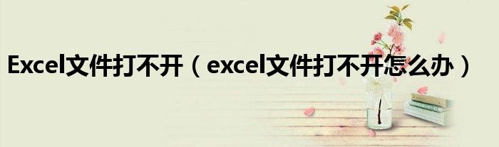 Excel文件打不开（excel文件打不开怎么办）