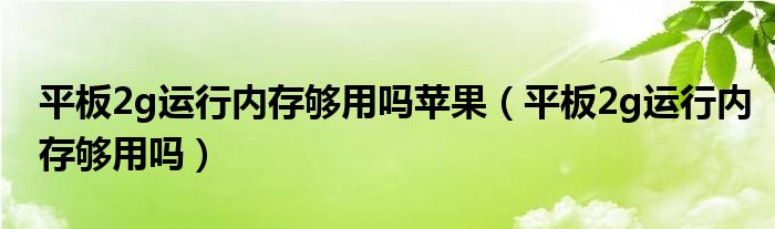 平板2g运行内存够用吗苹果（平板2g运行内存够用吗）