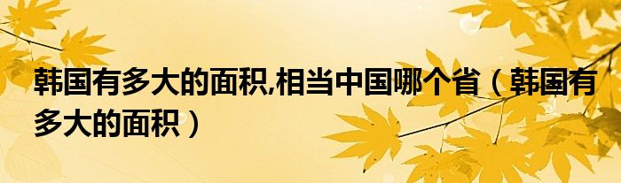 韩国有多大的面积,相当中国哪个省（韩国有多大的面积）