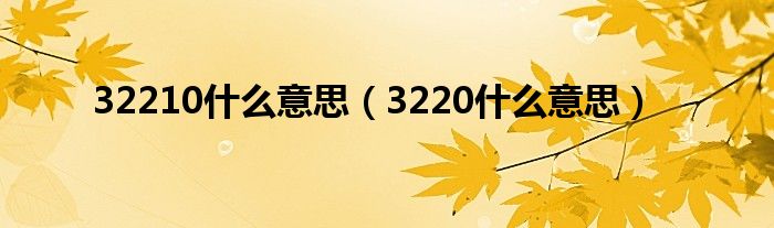 32210什么意思（3220什么意思）