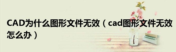 CAD为什么图形文件无效（cad图形文件无效怎么办）