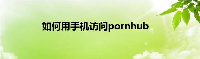 如何用手机访问pornhub