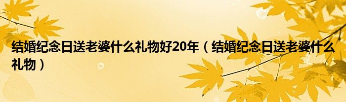 结婚纪念日送老婆什么礼物好20年（结婚纪念日送老婆什么礼物）