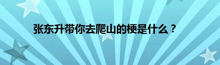 张东升带你去爬山的梗是什么？