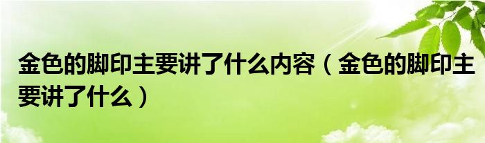 金色的脚印主要讲了什么内容（金色的脚印主要讲了什么）