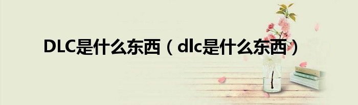 DLC是什么东西（dlc是什么东西）