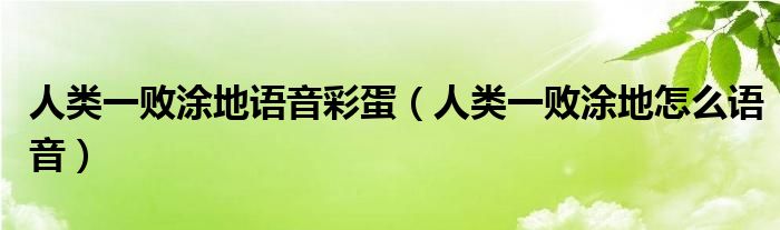 人类一败涂地语音彩蛋（人类一败涂地怎么语音）