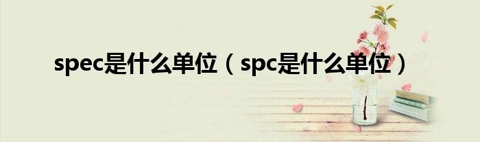 spec是什么单位（spc是什么单位）