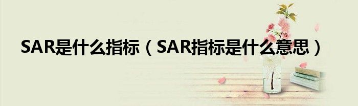 SAR是什么指标（SAR指标是什么意思）