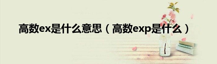 高数ex是什么意思（高数exp是什么）