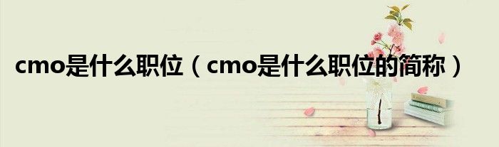 cmo是什么职位（cmo是什么职位的简称）