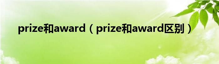 prize和award（prize和award区别）