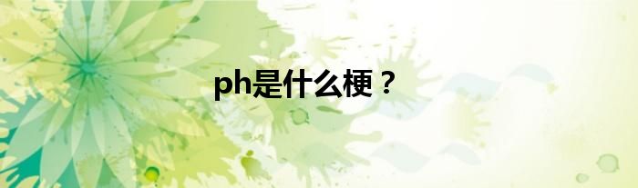 ph是什么梗？