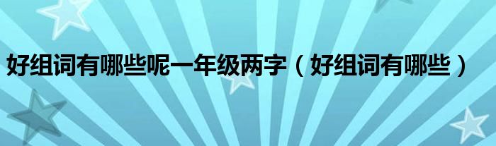 好组词有哪些呢一年级两字（好组词有哪些）