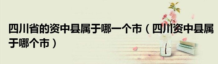 四川省的资中县属于哪一个市（四川资中县属于哪个市）