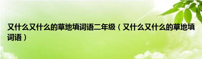 又什么又什么的草地填词语二年级（又什么又什么的草地填词语）