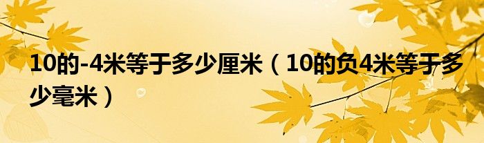 10的-4米等于多少厘米（10的负4米等于多少毫米）