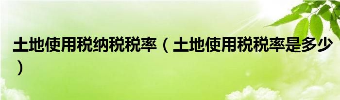 土地使用税纳税税率（土地使用税税率是多少）